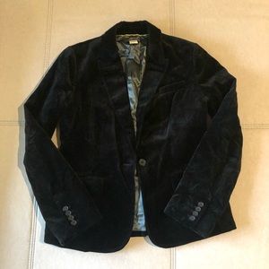 J. Crew Velvet One-Button Blazer